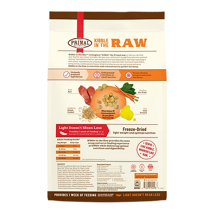 Primal Kibble in the Raw Beef Dog