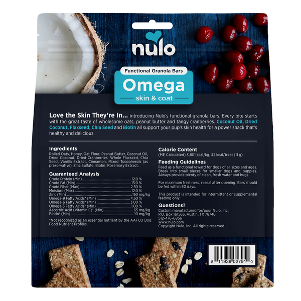Nulo Omega Skin & Coat Functional Granola Bars For Dogs