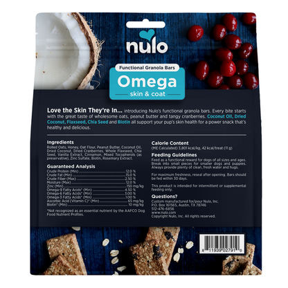 Nulo Omega Skin & Coat Functional Granola Bars For Dogs
