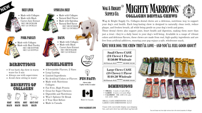 Wag & Bright Supply Co. - Mighty Marrows Collagen Dental Chew - Bacon LG