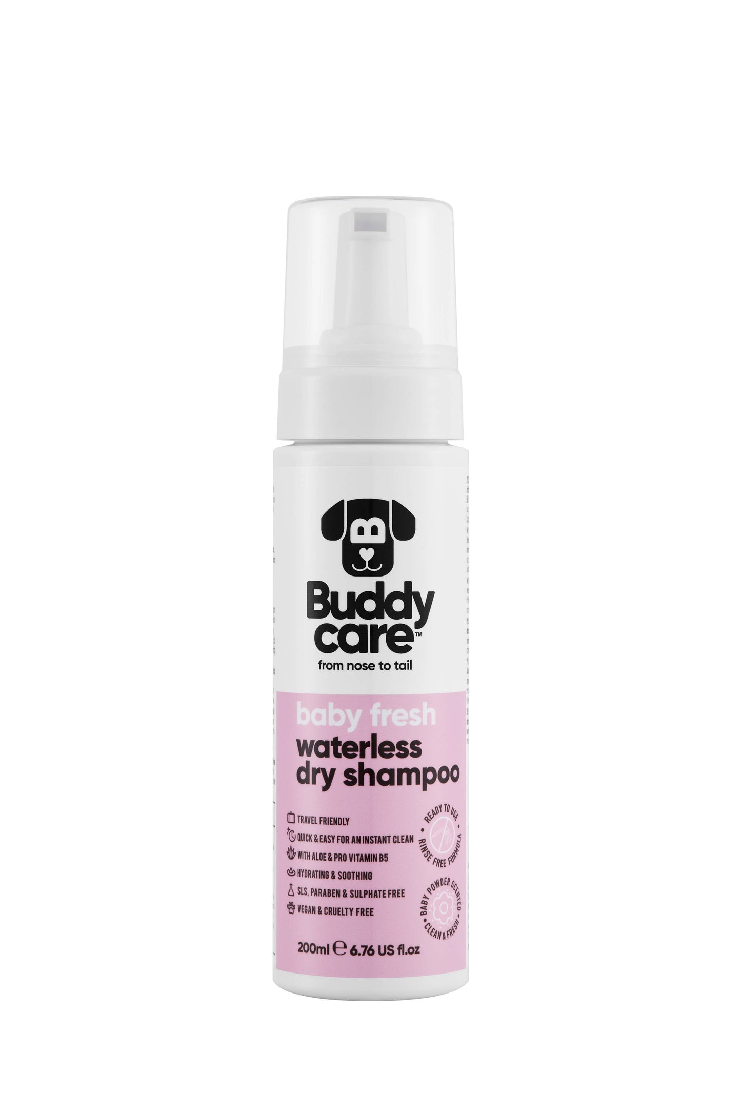 Buddycare - Waterless Dog Shampoo - Baby Fresh - 6.76 fl oz