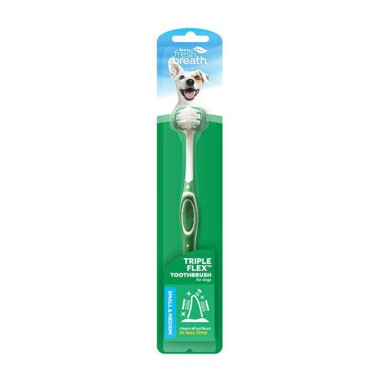 Tropiclean Fresh Breath Triple Flex Toothbrush For Small Dogs 1pc