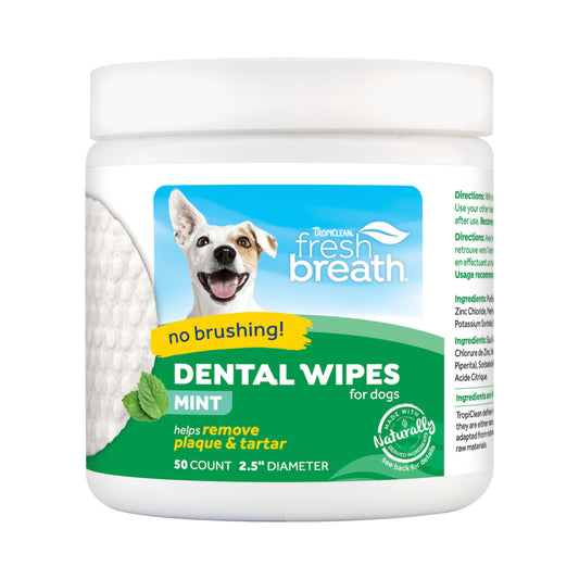 Tropiclean Fresh Breath Dental Wipes Dog