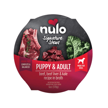 Nulo Beef, Beef Liver & Kale In Broth Stew For Puppies & Adult Dogs 6oz