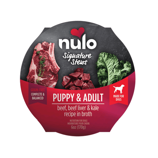 Nulo Beef, Beef Liver & Kale In Broth Stew For Puppies & Adult Dogs 6oz