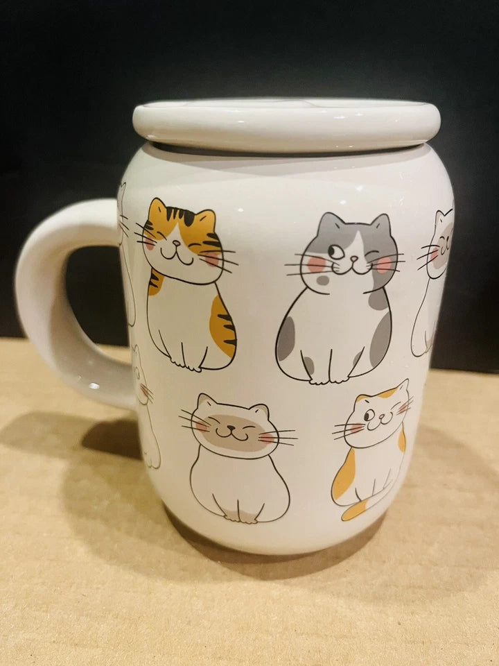 Travel Mug/Lid/Glass Straw Set Cats