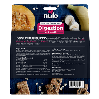 Nulo Digestion Gut Health Functional Granola Bars For Dogs